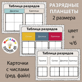 Разрядные планшеты с числовыми карточками