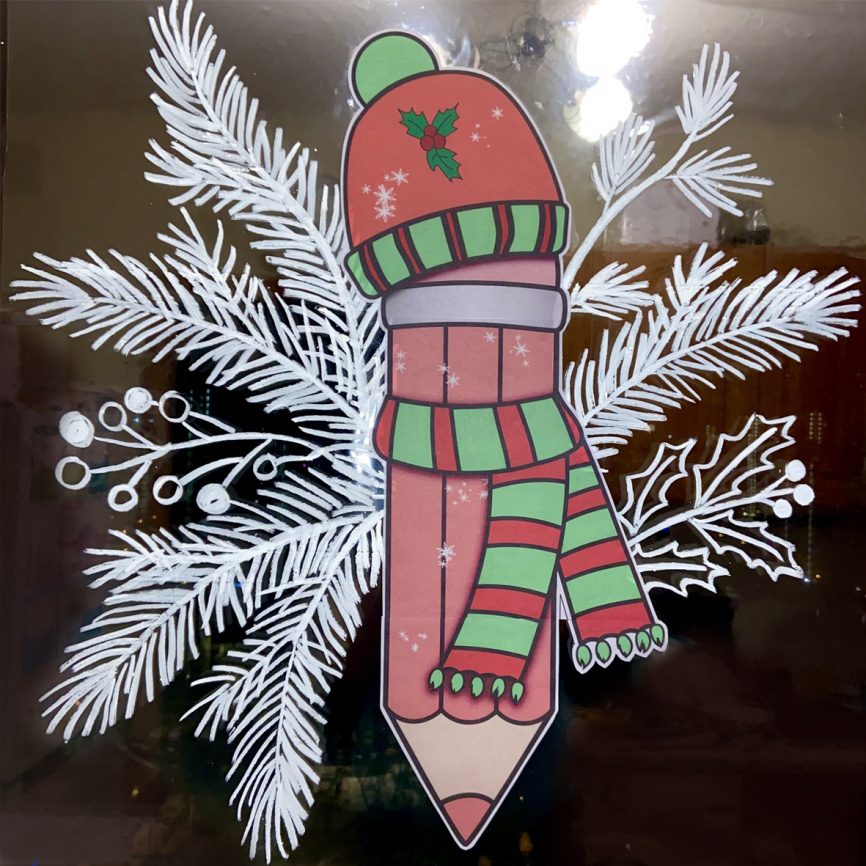 Декор для окна "Новогодние карандаши". Комплект со скидкой фото 30