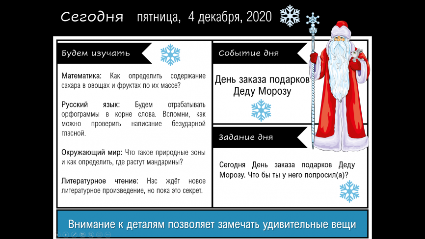 Утренние заставки для планирования и организации деятельности в классе_Декабрь фото 3