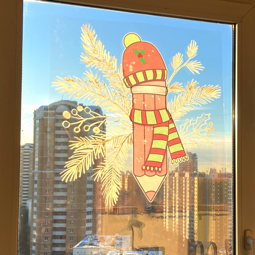 Декор для окна "Новогодние карандаши". Комплект со скидкой фото 5