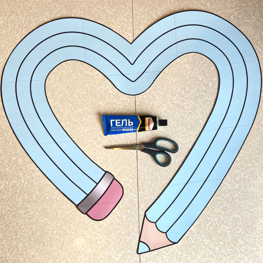 Оформление для доски к Новому Году "Карандашное сердце" фото 4