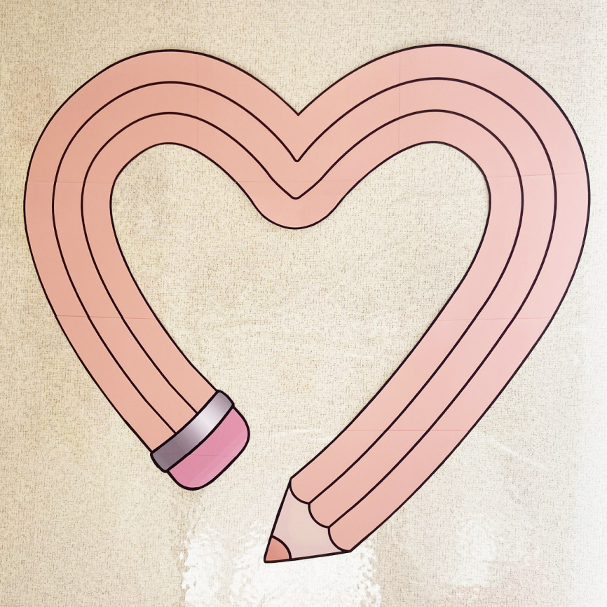 Оформление для доски к Выпускному "Карандашное сердце"_вар2 фото 6