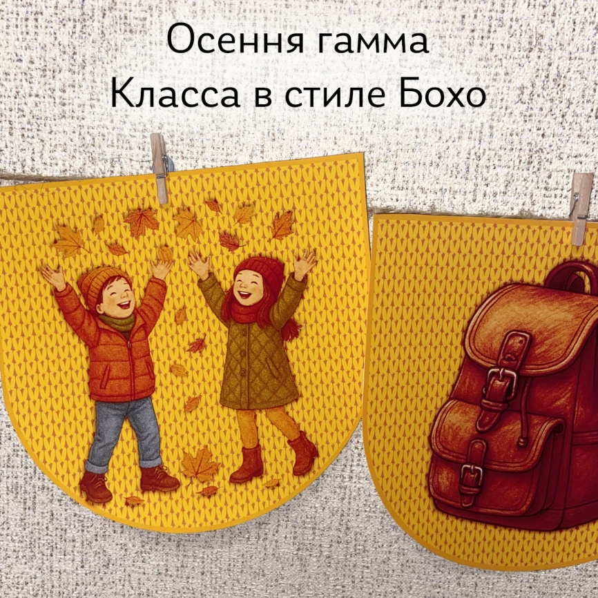 Флажки "Осенний свитер" с иллюстрациями и надписями фото 7