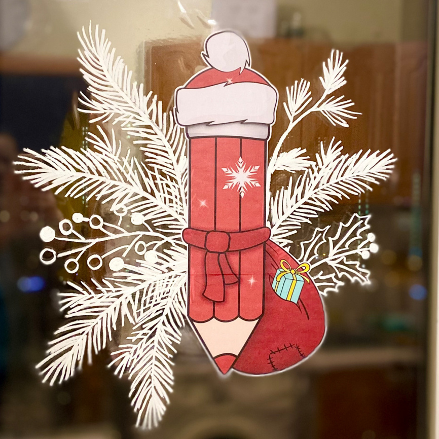 Декор для окна "Новогодние карандаши". Часть 2 фото 12